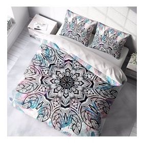 Monohome Ethnic Mandala2 3D Pamuk Saten Çift Kişilik Nevresim Takımı