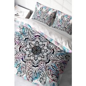 Monohome Ethnic Mandala2 3D Pamuk Saten Çift Kişilik Nevresim Takımı
