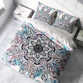 Monohome Ethnic Mandala2 3D Pamuk Saten Çift Kişilik Nevresim Takımı