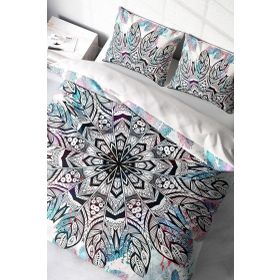 Monohome Ethnic Mandala2 3D Pamuk Saten Çift Kişilik Nevresim Takımı