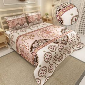 Monohome Ethnic Motif Jakar Dokuma Pamuklu 3d Dijital Baskı Pike Takımı