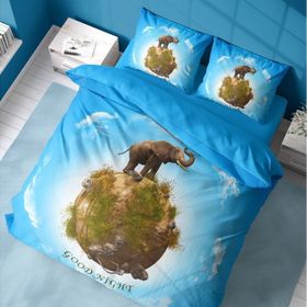 Monohome Fil Dünyası 3D Pamuk Saten Renkli Çift Kişilik 200x220 cm Nevresim Takımı