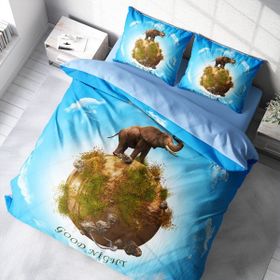 Monohome Fil Dünyası 3D Pamuk Saten Renkli Çift Kişilik 200x220 cm Nevresim Takımı