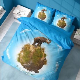 Monohome Fil Dünyası 3D Pamuk Saten Renkli Çift Kişilik 200x220 cm Nevresim Takımı