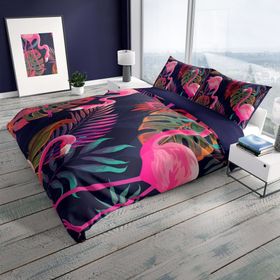 Monohome Flamingo I 3D Pamuk Saten Çift Kişilik 200x220 cm Nevresim Takımı