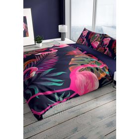 Monohome Flamingo I 3D Pamuk Saten Çift Kişilik 200x220 cm Nevresim Takımı