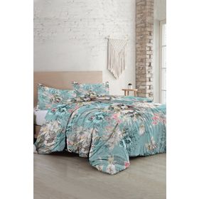 Monohome Floral Desing Luxury Pamuk Saten Çift Kişilik Nevresim Takımı