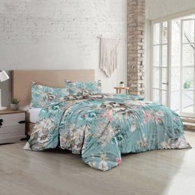 Monohome Floral Desing Luxury Pamuk Saten Çift Kişilik Nevresim Takımı