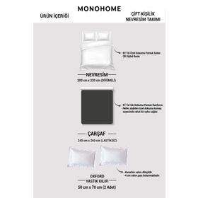 Monohome Flower Nefti 3d Pamuk Saten Çift Kişilik Nevresim Takımı