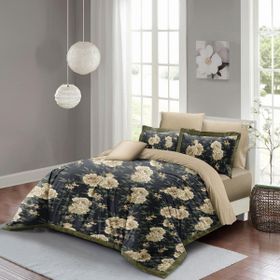 Monohome Flower Nefti 3d Pamuk Saten Çift Kişilik Nevresim Takımı