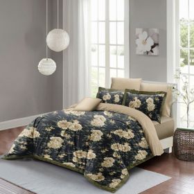 Monohome Flower Nefti 3d Pamuk Saten Çift Kişilik Nevresim Takımı
