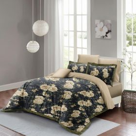 Monohome Flower Nefti 3d Pamuk Saten Çift Kişilik Nevresim Takımı