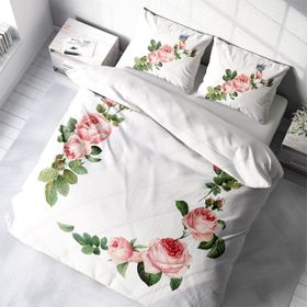 Monohome Flower-White Naturel Çift Kişilik Nevresim Takımı