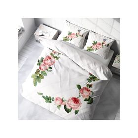 Monohome Flower-White Naturel Çift Kişilik Nevresim Takımı