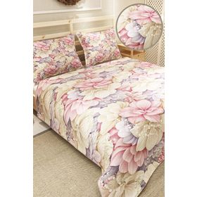 Monohome Flowers Coverlet Jakar Dokuma Pamuklu 3D Dijital Baskı Pike Takım