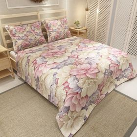 Monohome Flowers Coverlet Jakar Dokuma Pamuklu 3D Dijital Baskı Pike Takım