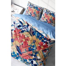 Monohome Geo Flowers 3D Pamuk Saten Renkli Çift Kişilik 200x220 cm Nevresim Takımı