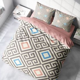 Monohome Geometri 3D Pamuk Saten Çift Kişilik 200x220 cm Nevresim Takımı