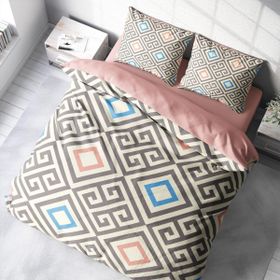 Monohome Geometri 3D Pamuk Saten Çift Kişilik 200x220 cm Nevresim Takımı