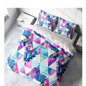Monohome Geometric Tropical 3d Pamuk Saten Çift Kişilik Nevresim Takımı