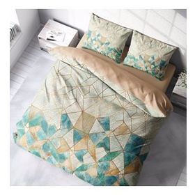 Monohome Geometric Watercolor 3d Pamuk Saten Çift Kişilik Nevresim Takımı