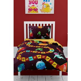 Monohome Gezegen Sayılar 3D Pamuk Saten Renkli Çocuk 160x220 cm Nevresim Takımı