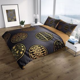 Monohome Gold Black Circle 3D Renkli Çift Kişilik 200x220 cm Nevresim Takımı