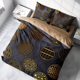 Monohome Gold Black Circle 3D Renkli Çift Kişilik 200x220 cm Nevresim Takımı