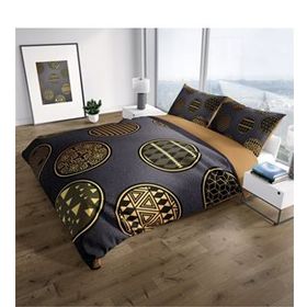 Monohome Gold Black Circle 3D Renkli Çift Kişilik 200x220 cm Nevresim Takımı