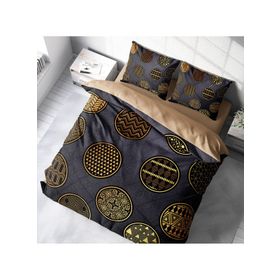 Monohome Gold Black Circle 3D Renkli Çift Kişilik 200x220 cm Nevresim Takımı