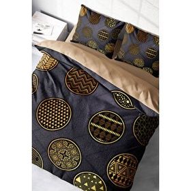 Monohome Gold Black Circle 3D Renkli Çift Kişilik 200x220 cm Nevresim Takımı