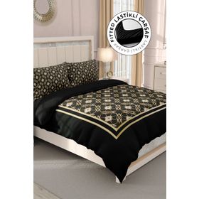Monohome Gold Deco 3D Pamuk Saten Çift Kişilik Nevresim Takımı