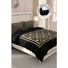 Monohome Gold Deco 3D Pamuk Saten Çift Kişilik Nevresim Takımı