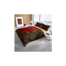 Monohome Gold & Roses 3D Pamuk Saten Çift Kişilik 200x220 cm Nevresim Takımı