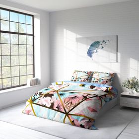 Monohome Goldline Flowers 3D Pamuk Saten Çift Kişilik 200x220 cm Nevresim Takımı