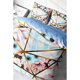 Monohome Goldline Flowers 3D Pamuk Saten Çift Kişilik 200x220 cm Nevresim Takımı