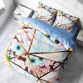 Monohome Goldline Flowers 3D Pamuk Saten Çift Kişilik 200x220 cm Nevresim Takımı