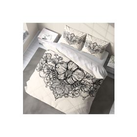 Monohome Gray Lines 3D Pamuk Saten Renkli Çift Kişilik 200x220 cm Nevresim Takımı