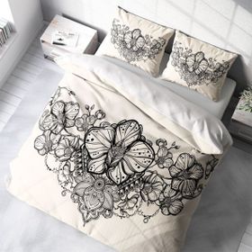 Monohome Gray Lines 3D Pamuk Saten Renkli Çift Kişilik 200x220 cm Nevresim Takımı