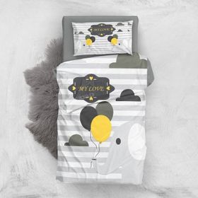 Monohome Gray Love 3D Pamuk Saten Bebek 100x150 cm Nevresim Takımı