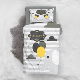 Monohome Gray Love 3D Pamuk Saten Bebek Nevresim Takımı