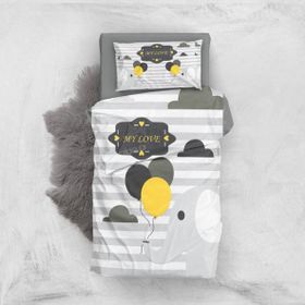 Monohome Gray Love 3D Pamuk Saten Bebek Nevresim Takımı