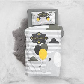Monohome Gray Love 3D Pamuk Saten Bebek Nevresim Takımı