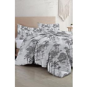 Monohome Gray Rose Çift Kişilik Nevresim Takımı 3D Pamuk Saten