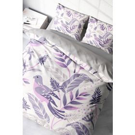 Monohome GrayPink 3D Pamuk Saten Çift Kişilik 200x220 cm Nevresim Takımı