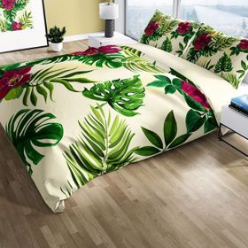 Monohome Green 3D Pamuk Saten Çift Kişilik 200x220 cm Nevresim Takımı