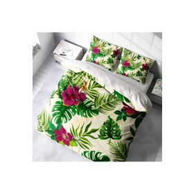 Monohome Green 3D Pamuk Saten Çift Kişilik 200x220 cm Nevresim Takımı