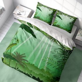 Monohome Green Life 3D Pamuk Saten Renkli Çift Kişilik 200x220 cm Nevresim Takımı