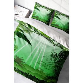 Monohome Green Life 3D Pamuk Saten Renkli Çift Kişilik 200x220 cm Nevresim Takımı