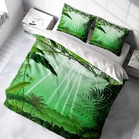Monohome Green Life 3D Pamuk Saten Renkli Çift Kişilik 200x220 cm Nevresim Takımı